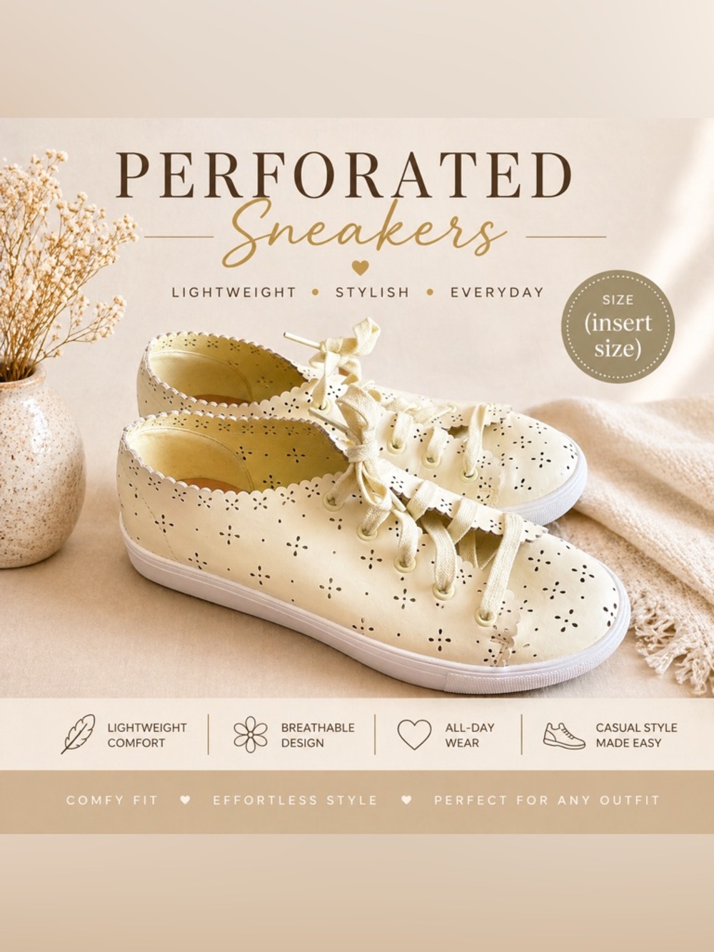 LOFT Scalloped Perforated Lace-Up Sneakers